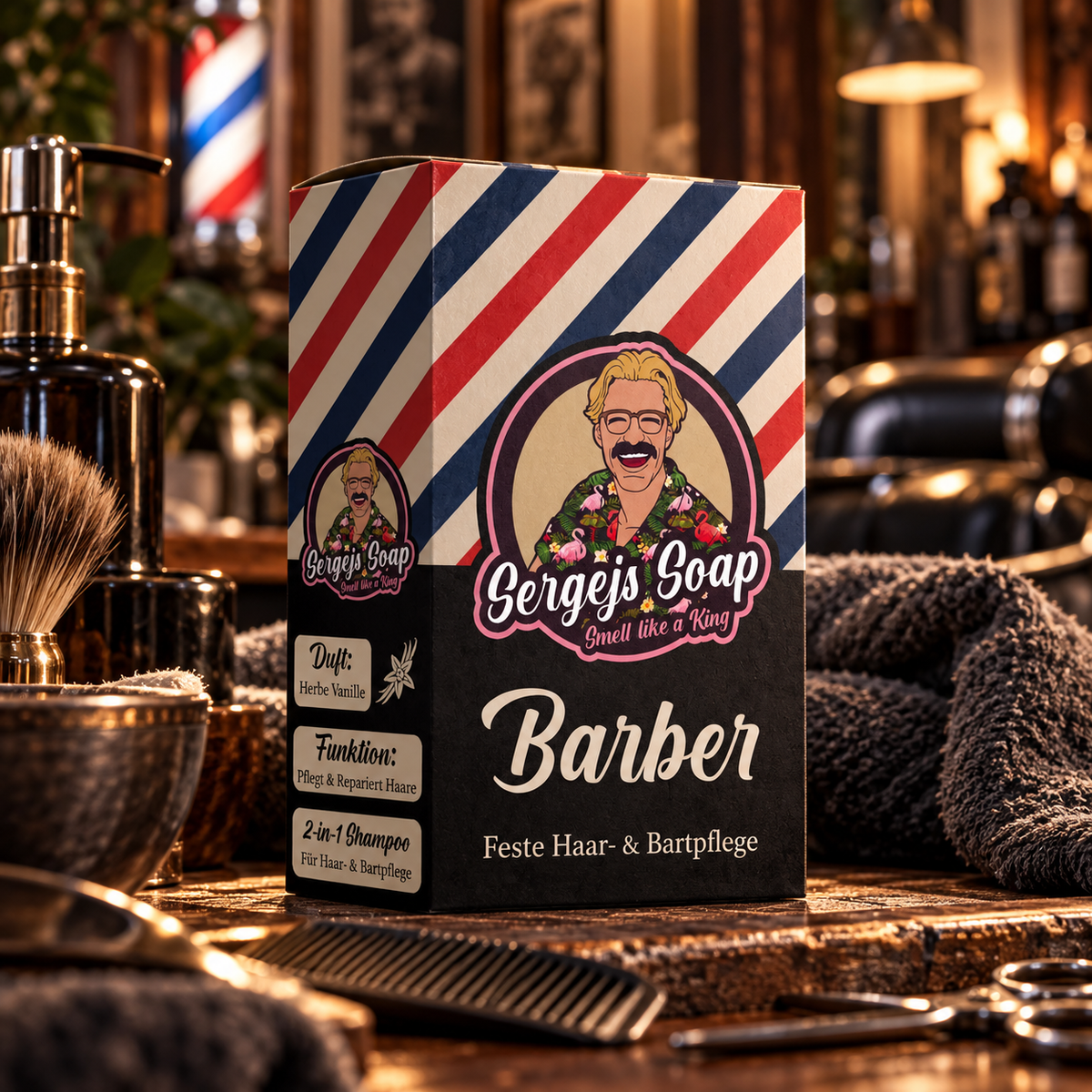 Barber - Festes Shampoo für Haare & Bart